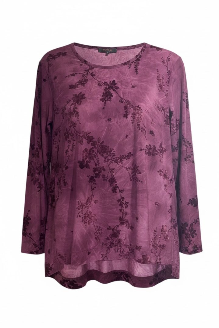 Top brocado Rosa