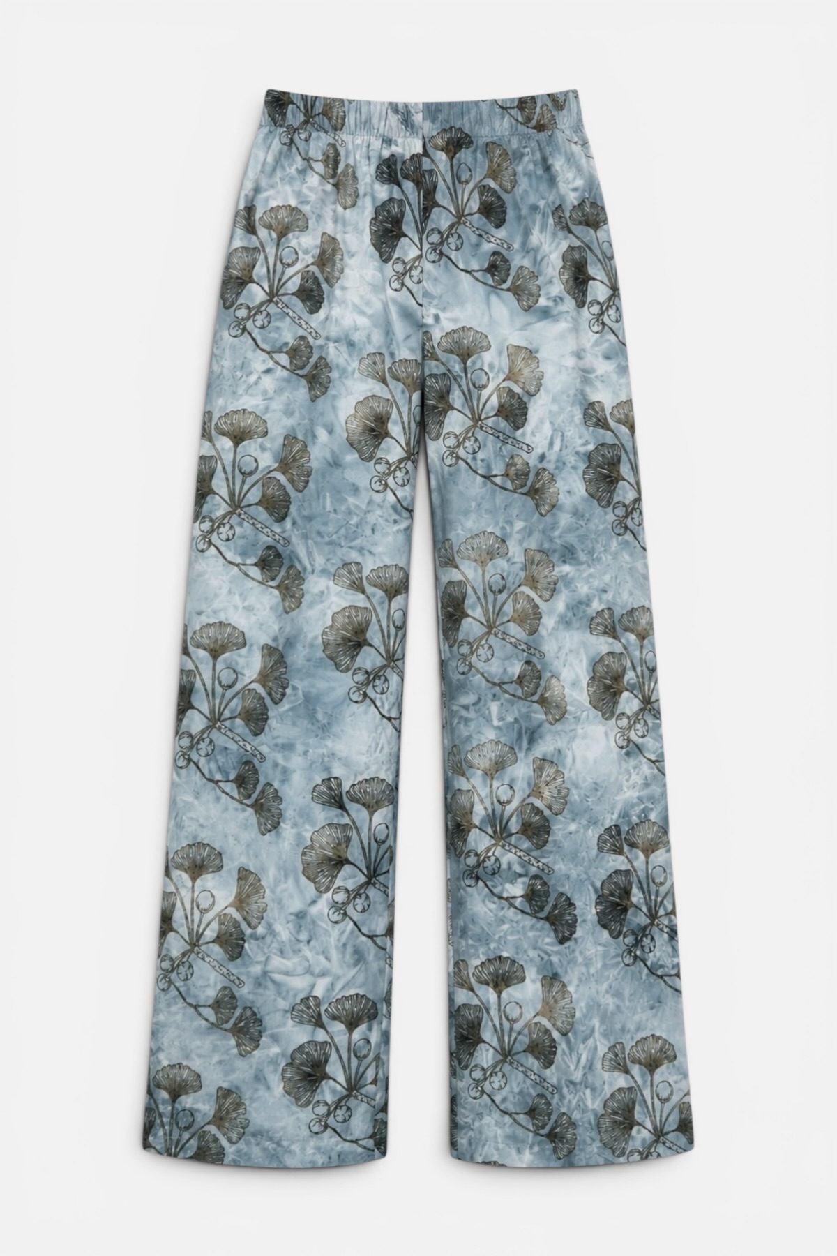 Pantalón fluido brocado gris